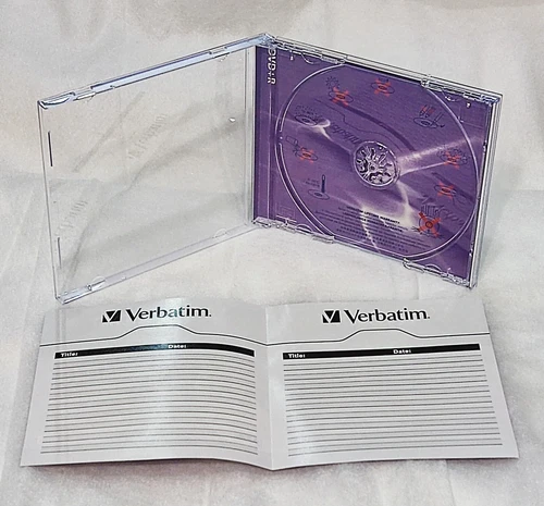 1-10 x CD Cases Jewel Case Single with CLEAR Tray+FREE INSERTS VERBATIM BRANDED - Picture 1 of 10