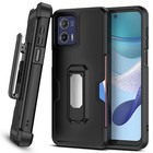 For Motorola Moto G 5G 2023 Phone Case Card Holster Stand Belt Clip Cover