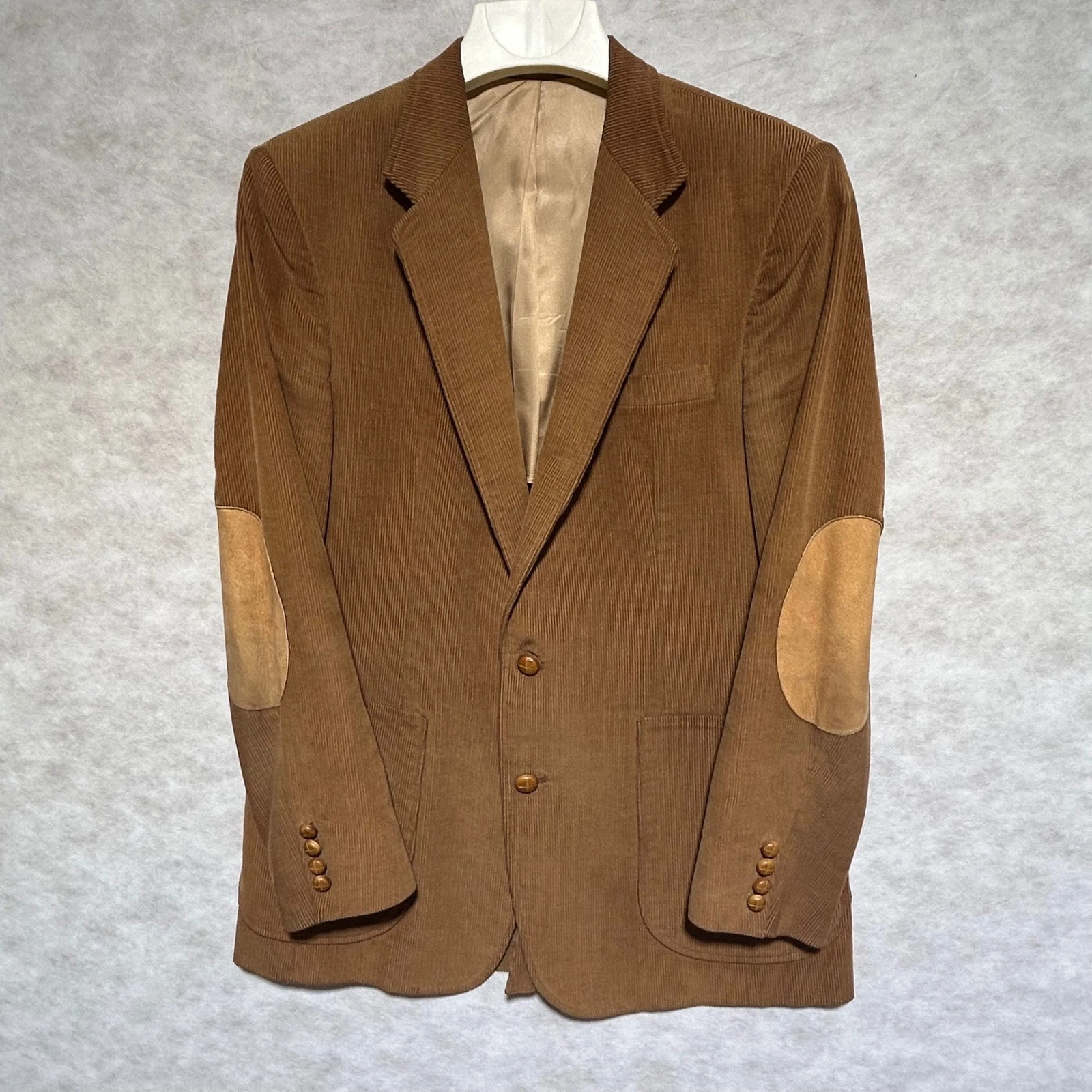 Vintage The Gallery by Haggar Corduroy Blazer Jacket Elbow Patch Men's Brown