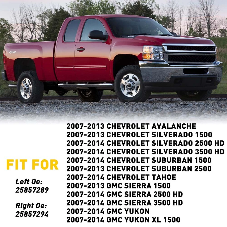 2PC Door LH+RH Upper Panel Trim For 07-14 Chevrolet Silverado 1500 2500HD 3500HD - Изображение 4 из 4