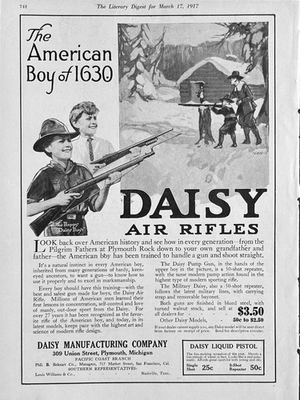 #ad 1917 Ad Daisy Mfg Plymouth MI Air Rifles $3.50 The American Boy of 1630 $19.95