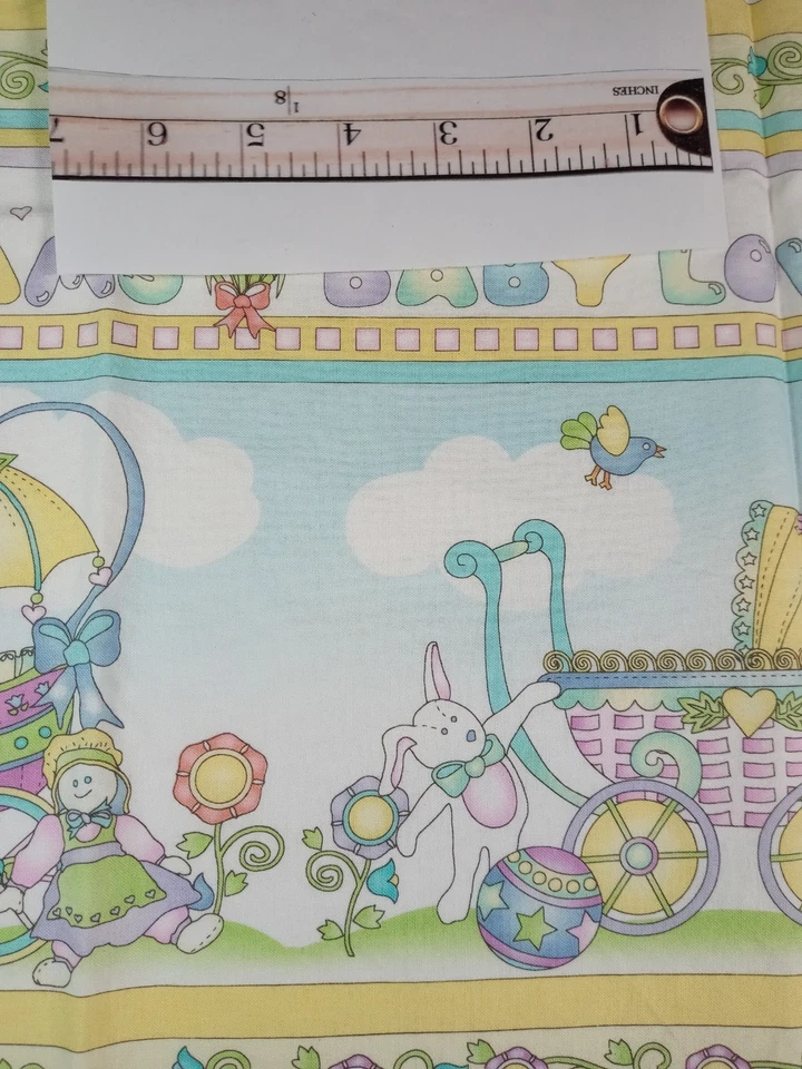 Fabric Pastel Colors Stripes with Nursey/Baby Theme Print 1 1/2 Yards x 26" - Image 3 of 4