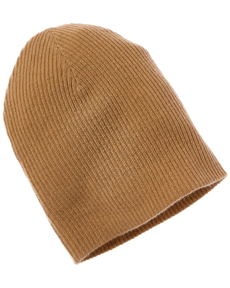 Кашемировая шапочка женская Hannah Rose легкая ребристая коричневая