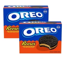 OREO REESE'S Peanut Butter Creme Chocolate Sandwich Cookies X 2 Boxes Ship Today