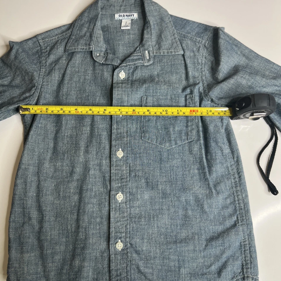 Boys Dress Shirt .Old Navy Long Sleeve Denim #107 - Image 3 of 4