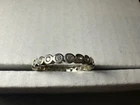 1.94g Vintage Sterling Silver 925 Circle Pattern Ring Clear Stones M Size 6.5