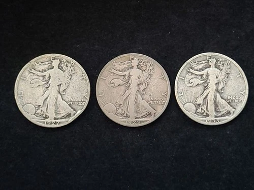 1927-S, 1929-S & 1933-S Walking Liberty Silver Half Dollars NICE!