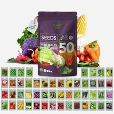 Seeds Pouch - 50 Varieties of Herb, Flower & Vegetable Seeds for Planting - 2...