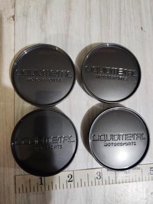 Liquidmetal Motorsports Snap In Gunmetal (4) Pack Wheel Center Caps BC-707L
