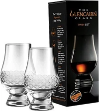 THE GLENCAIRN DIAMOND CUT TWIN PACK SCOTCH MALT WHISKY TASTING GLASSES