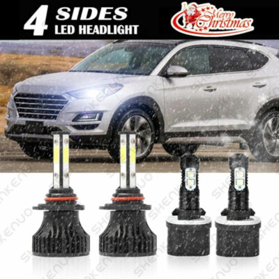 For Hyundai Tucson 2014-2015 LED Headlight + Fog Light Bulbs Combo Kit White