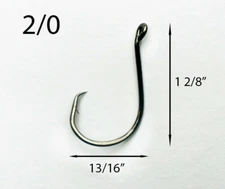 PACK OF 25 Size 2/0 TACKLEWORKS Offset Circle Fishing Hooks 7384