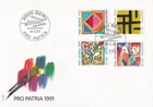 SWITZERLAND 1991 FIRST DAY COVER, CONTEMPORARY PAINTINGS BY WOLF BARTH