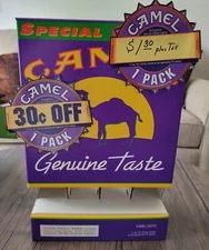 R.J. Reynolds Camel Cigarette Genuine Taste Pack Dispenser Store Advertisement