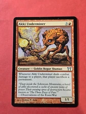 2004 Magic The Gathering Champions of Kamigawa #155 Akki Underminer, U, NF, cd3
