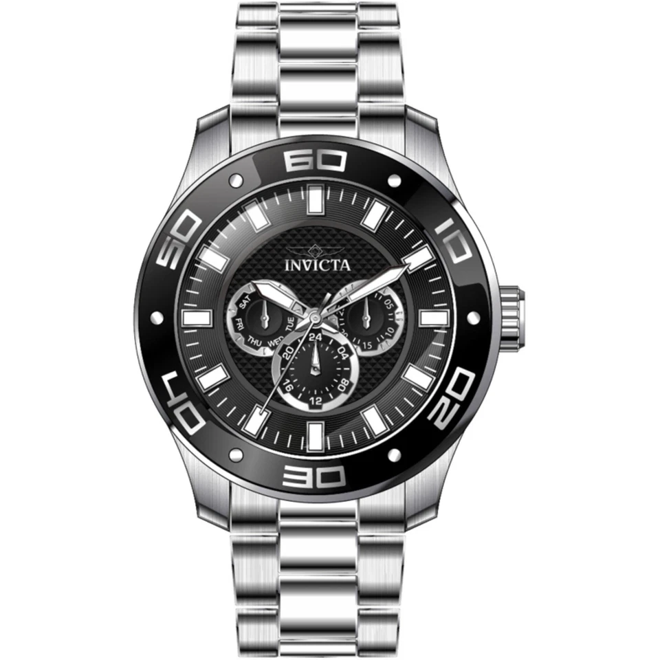 Reloj Hombre Invicta Pro Diver Buceo Esfera Negra Acero Inoxidable Pulsera 45756