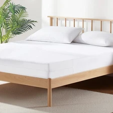 Mattress Protector with Zipper Waterproof Cotton Terry Mattress Cover Encasement