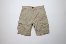 Vintage Y2K Levis Mens 32 Faded Ripstop Relaxed Fit Cargo Shorts Beige Cotton