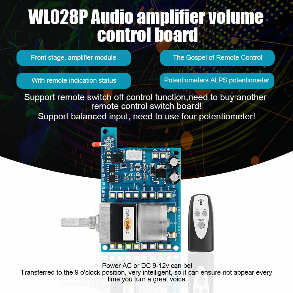 SCHEDA DI CONTROLLO del volume del telecomando IR 9V