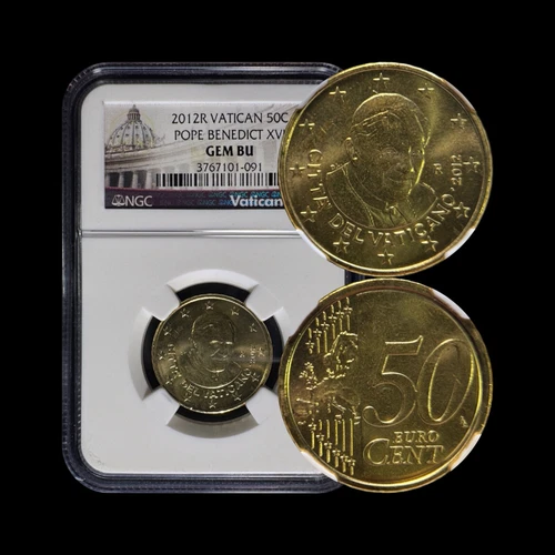 VATICAN CITY. 2012, 50 Euro Cents - NGC GEM - Pope Benedict, MS65, Rome 091 xxxx