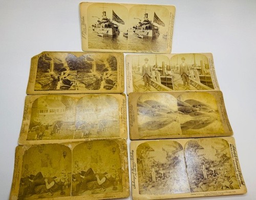 SET Of 19 ANTIQUE STEREOSCOPE CARDS - Picture 5 of 9