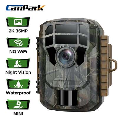 Campark Mini Wildlife Trail Kamera 2K 36MP UHD Jagd Spiel Bewegung aktiviert