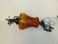 Vintage Bernstein Glas Hängeleuchte Befestigung (MIQ71)