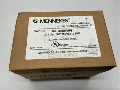 Mennekes Mechanically Interlocked Receptacle 20A 250V 3W 2.5HP | ME320HMI6 |
