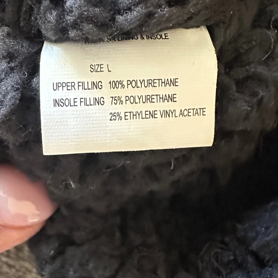 Zapatillas botín de punto para mujer Muk Luks negras blancas talla grande 9-10 cómodas Foto 4 de 4