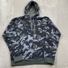 Under Armour Hoodie Mens Large Green Camo ColdGear Fleece Pullover Loose Fit