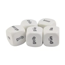 Koplow Foreign Language Dice d6 20mm Color Dice - German Words (5) New
