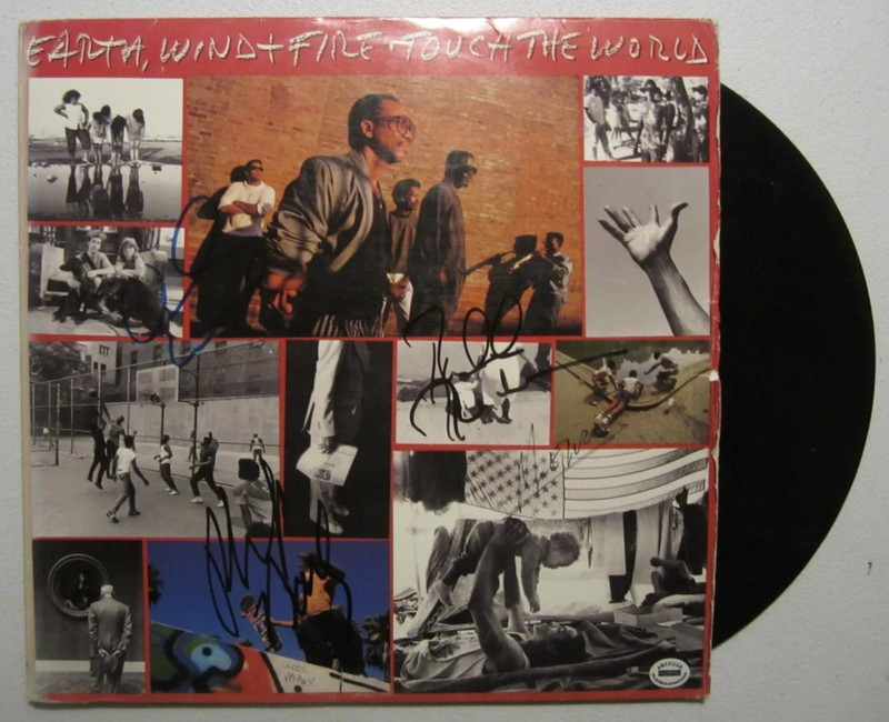 Earth Wind & Fire Touch the World Album SIGNED 4X w/COA