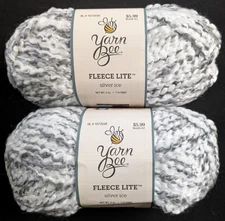 Yarn Bee Fleece Lite Yarn - #116 Silver Ice - Acrylic/Polyester - 2 new skeins