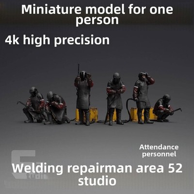 Miniature 1/60 1/100 1/144 Hangar Maintenance Staff Welder Scene Figures Model