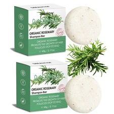 2 Pack Rosemary Hair Shampoo Bar,Deep Cleansing for Scalp Hair Loss Shampoo Soap