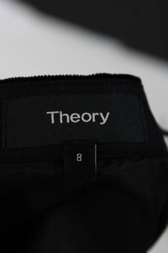 Theory Womens Polka Dot Velvet Mini Wrap Pencil Skirt Black Size 8 - Image 4 of 4