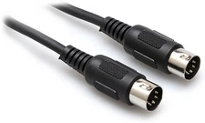 HOSA - MID-301BK - MIDI Keyboard Controler Cable - 5-pin DIN to Same - 1 ft