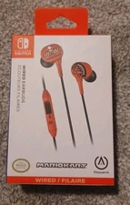 PowerA Earbuds for Nintendo Switch Mario Kart Motors Wired Earphones & Bag NEW