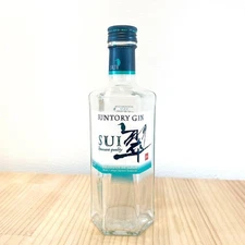 Suntory Sui Gin Empty Bottle Hexagonal Glass 8.1in For Display Collectible