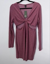 Women's Long Sleeve Cut Out Lurex Bodycon Dress - Wild Fable