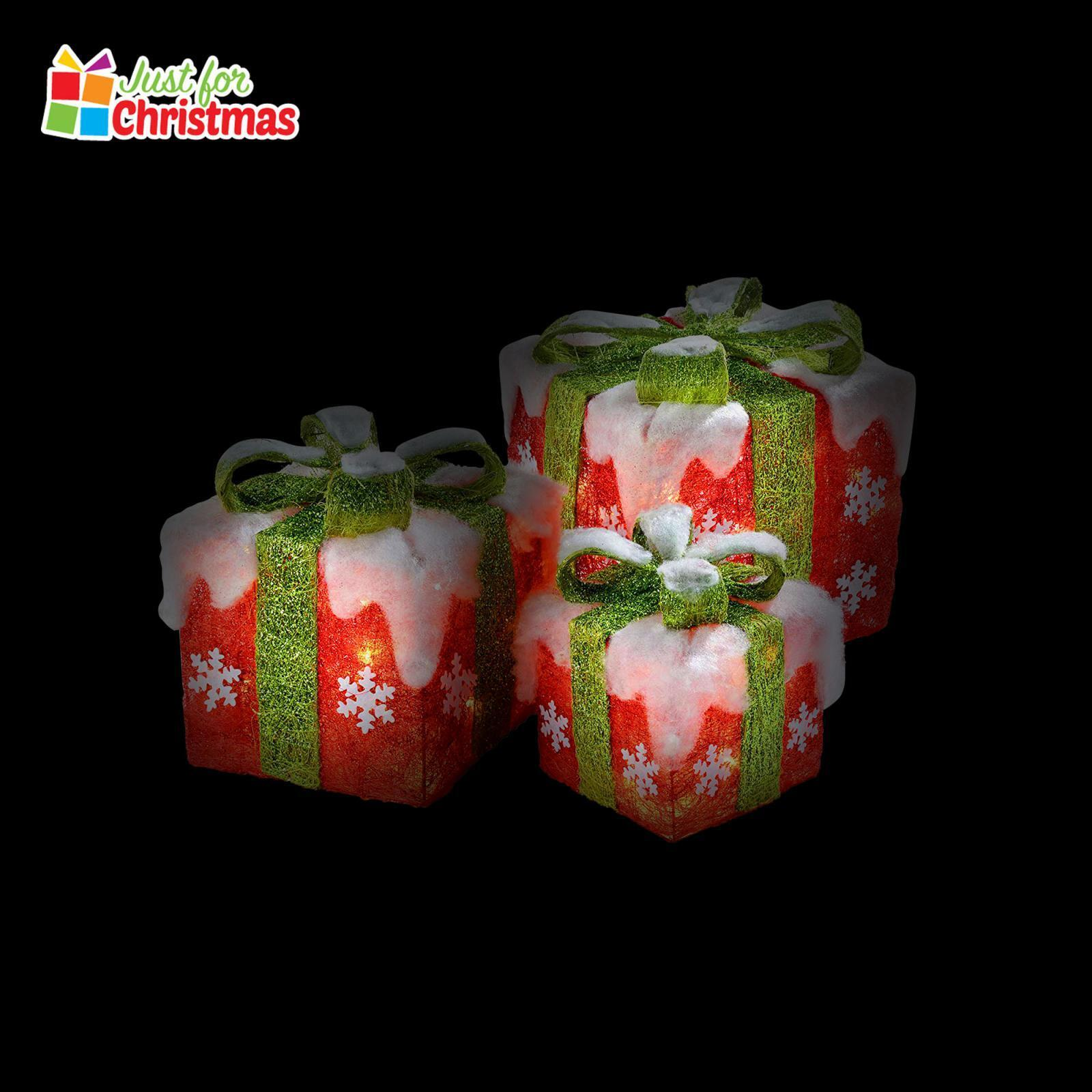 Light Up Christmas Parcels 3PCS Battery Operated Gift Box Set Xmas Decoration 5056422660846 eBay
