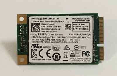 Lite-On 256GB mSATA SSD Solid State Drive LMH-256V2M 035DNT 02HNG6