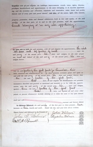 Deed Indenture Hanover Township Lebanon PA Harrisburg 1898 - Picture 3 of 6