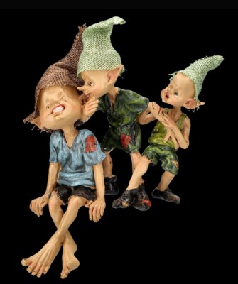 Pixie Kobold Figur - Kantenhocker Flüsterpost - Deko Zwerg Gnom Geschenk