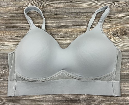 Rhonda Shear Bra Molded Cup with Mesh Back Style 0021 Grey Wirefree Size XL