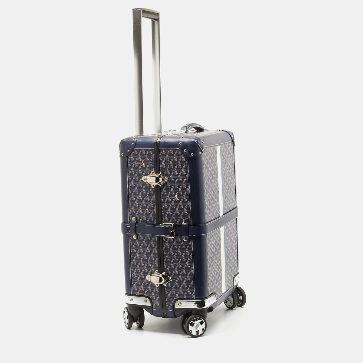 Goyard Brown Goyardine Canvas and Leather Bourget PM Trolley