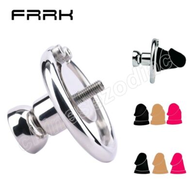 Stainless Steel Male Chastity Device Inverted Cage for Men Metal Lock Belt