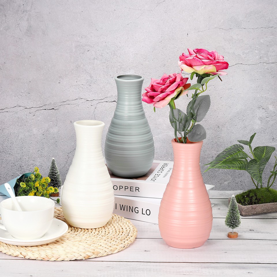 10pcs Flower Vase, Plastic Vase Small Tall Floral Vase for Home Decor