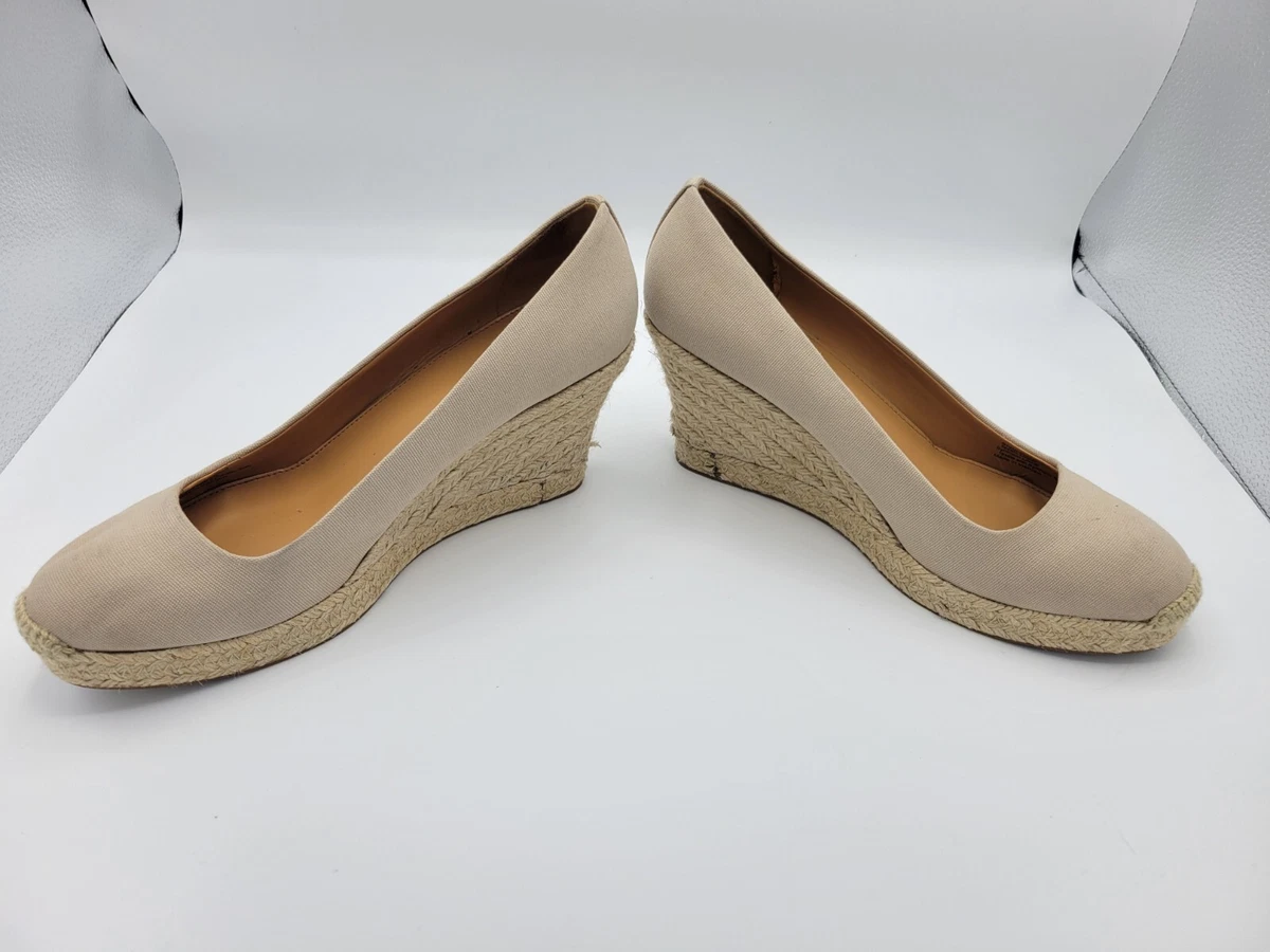 J crew shop canvas espadrille wedges