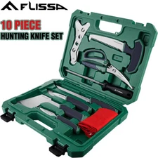 FLISSA 10 Piece Hunting Field Dressing Kit Hunting Knife Set with Skinning Knife